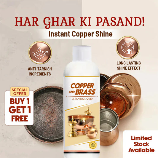 ShineBright Instant Copper & Brass Cleaning Liquid - Buy 1 Get 1 Free, Limited Period Offer