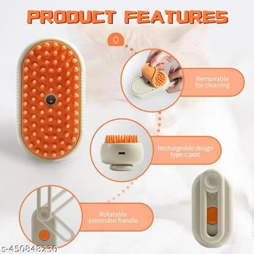 3 in 1 Pet Hair Removal Steam Comb, Perfect for Both Cats & Dogs