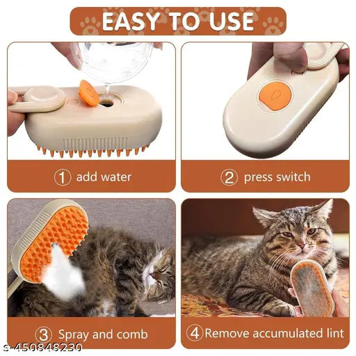 3 in 1 Pet Hair Removal Steam Comb, Perfect for Both Cats & Dogs