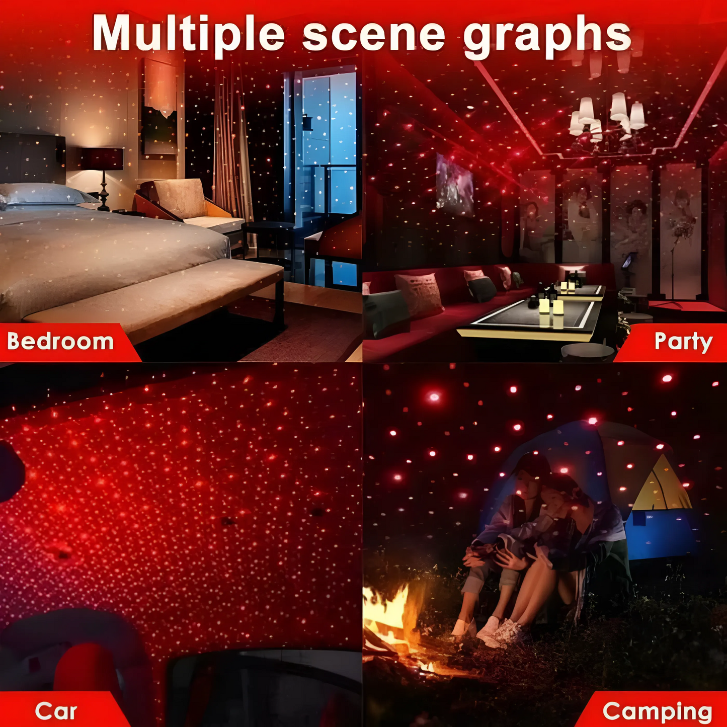 LuxuryLight - USB Star Light Mini Projector for car, home & party