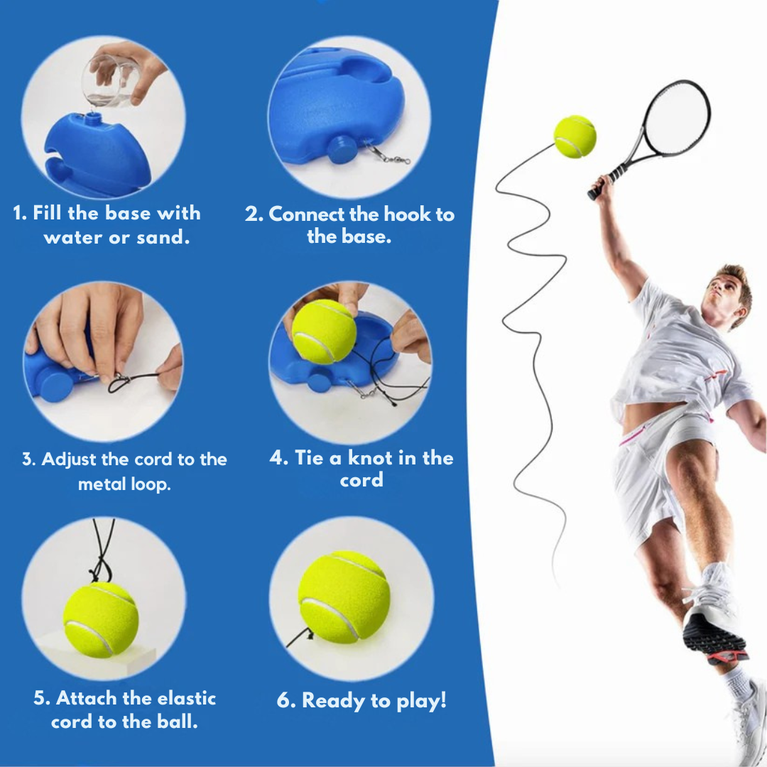 BounceBack Ball Trainer - Tennis & Cricket Practice Anywhere!
